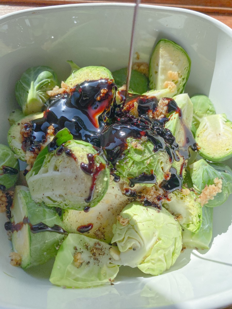 BRUSSELS WITH COFFEE BALSAMIC REDUCTION